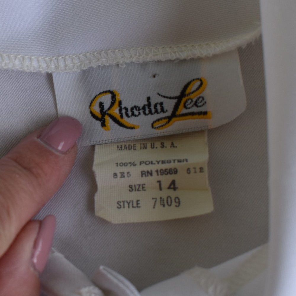 Rhonda Lee White Vintage Blouse (14) - Picture 6 of 6